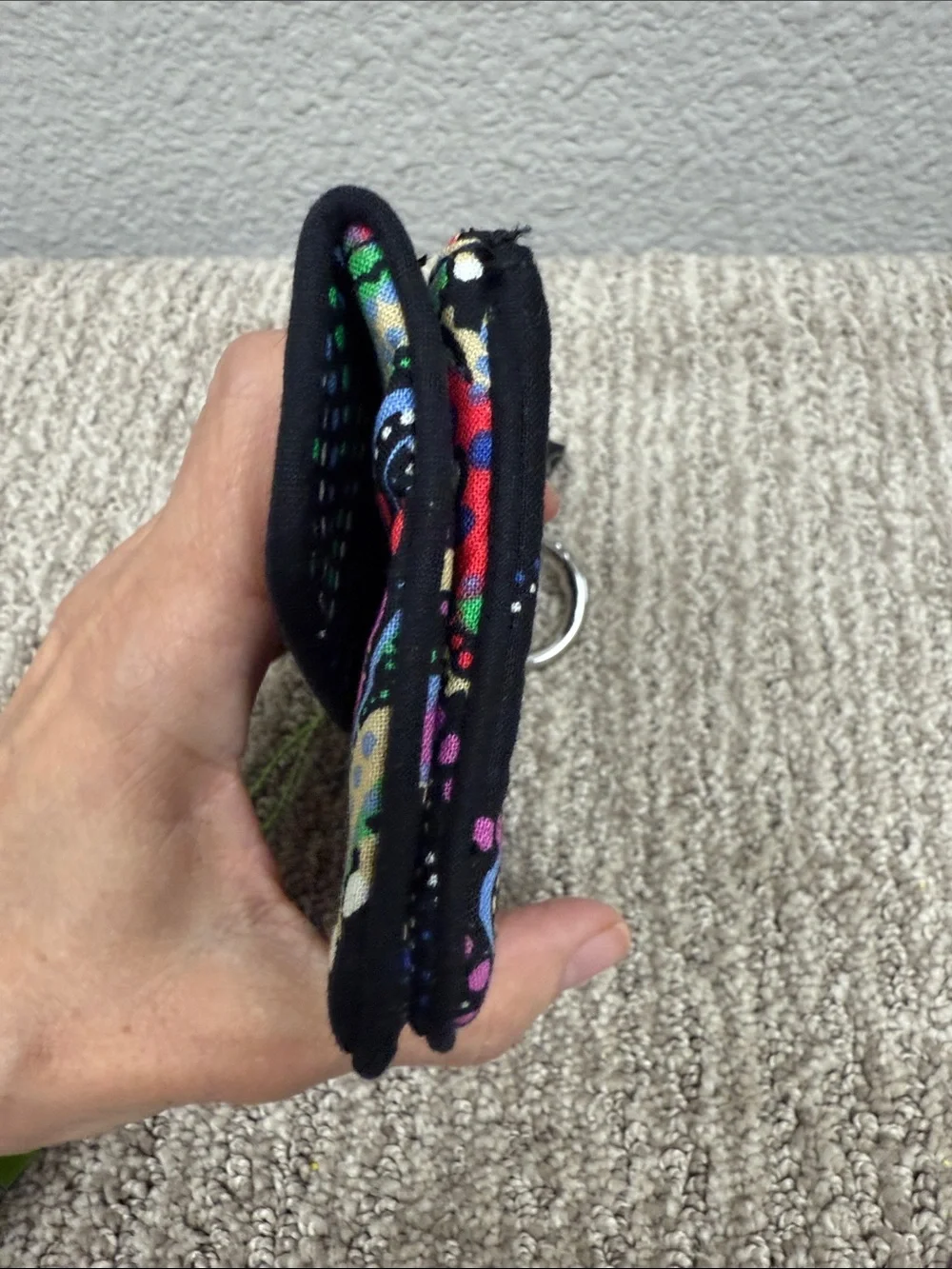 Vera Bradley Black Paisley Multicolor Wristlet Keychain - Picture 2 of 6
